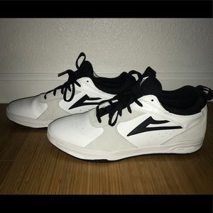 Lakai The Proto White & Black Suede Skate Shoes